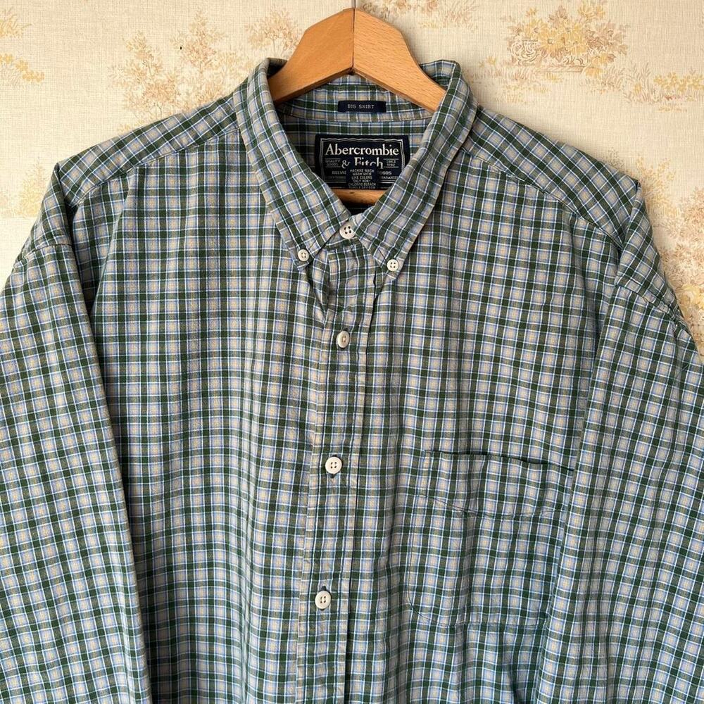 Vintage 90s Abercrombie & Fitch Plaid Button Down | The Big Shirt | Size XL